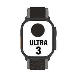 Apple Watch Ultra 3 GPS Cellular 49mm Caja Titanio Negro Correa Trail Loop Negra S/M